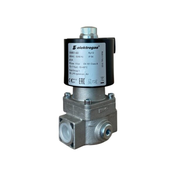 Elektromagnetni ventil za vazduh i gas Elektrogas VMR1-60 Rp1/2" navojni Pmax=6bar L=77mm