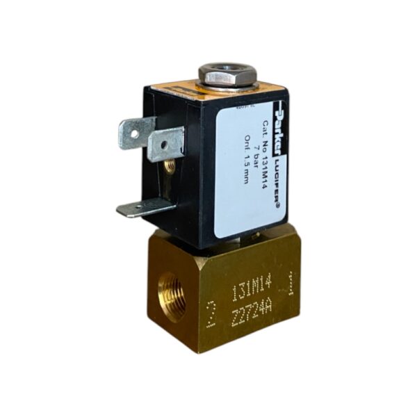 Elektromagnetni ventil za ulje Parker Lucifer 131M14 NC G1/8" 220-230V 50Hz 2W 0-7bar IP65 za naknadno provetravanje gorionika
