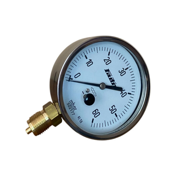 Manometar Fadip standardni radijalni čelični 0÷60mbar Ø100mm G1/2" Kl.1,6