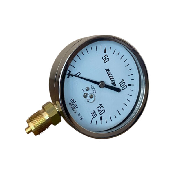 Manometar Fadip standardni radijalni čelični 0÷160mbar Ø100mm G1/2" Kl.1,6
