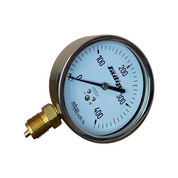 Manometar Fadip standardni radijalni čelični 0÷400mbar Ø100mm G1/2" Kl.1,6