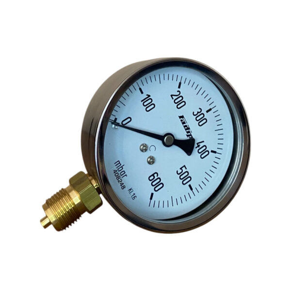 Manometar Fadip standardni radijalni čelični 0÷600mbar Ø100mm G1/2" Kl.1,6
