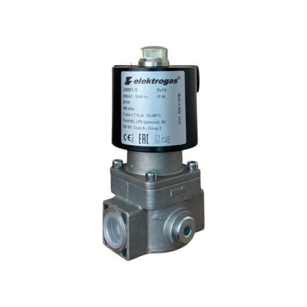 Elektromagnetni ventil za vazduh i gas Elektrogas VMR1-5 Rp1/2" navojni Pmax=500mbar L=77mm