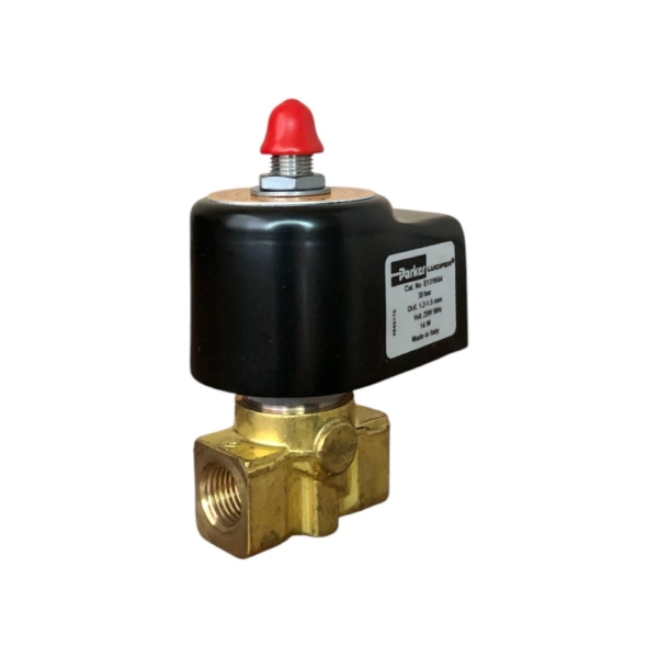 Elektromagnetni ventil za ulje Parker Lucifer E131K64 NC G1/4" 220V 50Hz 0-30bar 14W sa prelivom za venterm gorionike