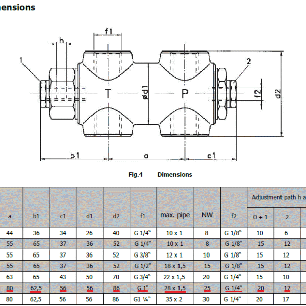 Regulator pritiska za dizel i teško ulje HP Technik B-GHG-E/1 G1" 1-4bar 300-6000l/h L=198,5mm
