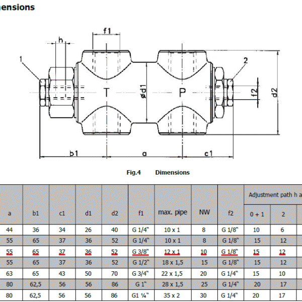 Regulator pritiska za dizel i teško ulje HP Technik B-P-E/1 G3/8" 1-4bar 15-160l/h L=157mm