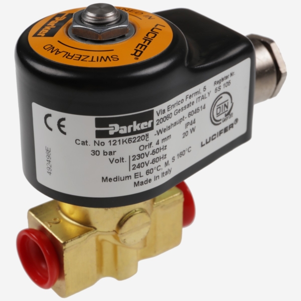 Elektromagnetni ventil dvosmerni za ulje direktno upravljan Parker Lucifer 121K6220NC 1/4" 230V 20W L=40mm | Weishaupt 604514
